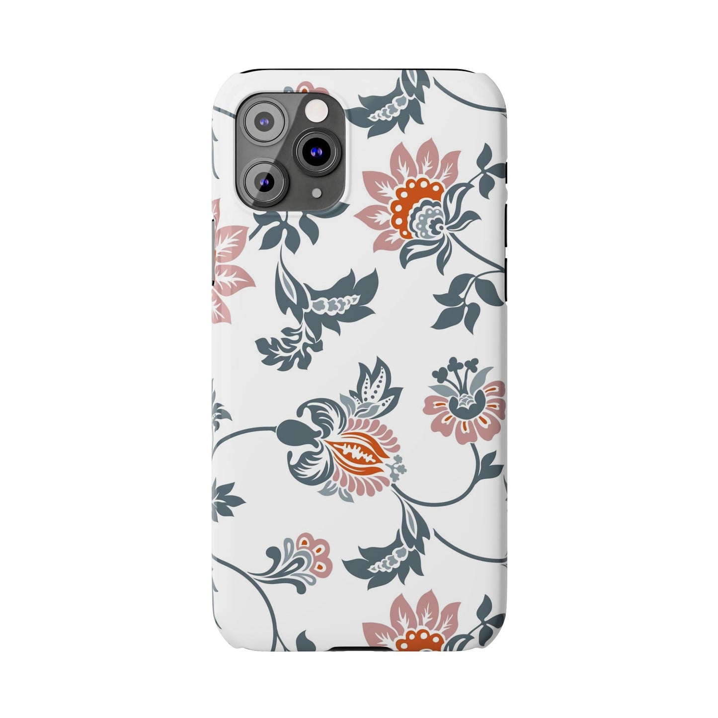 Pink and Green Flower Pattern, Floral Slim Phone Cases, Case-Mate IPHONE16 and all sizes