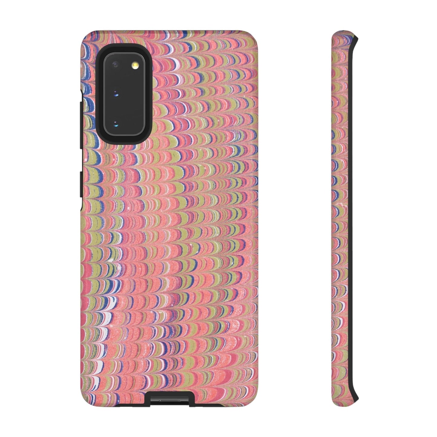 Pink Pastels Feather Marbled Vintage Design iPhone 16 + Samsung + Apple + Google - 2 finishes