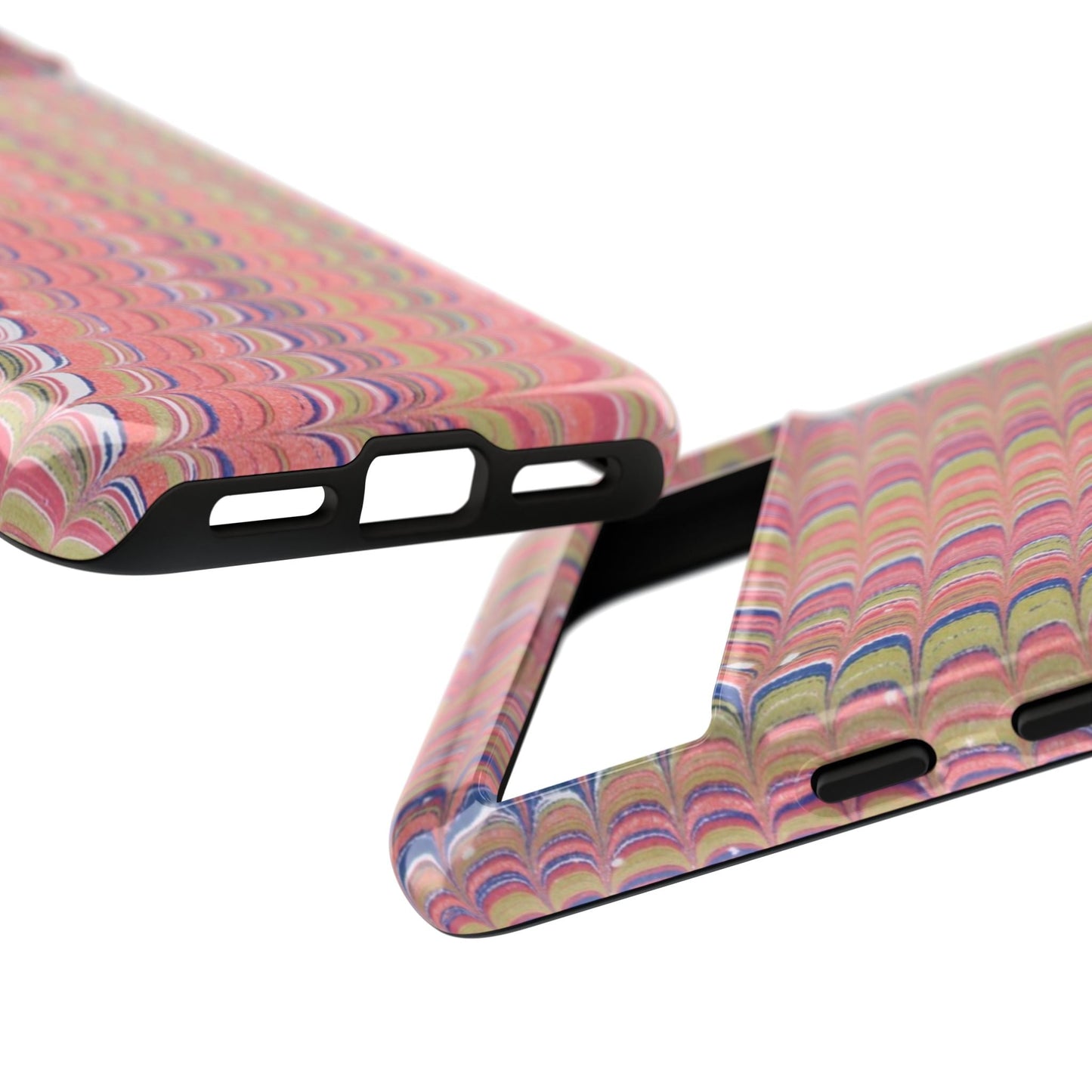 Pink Pastels Feather Marbled Vintage Design iPhone 16 + Samsung + Apple + Google - 2 finishes