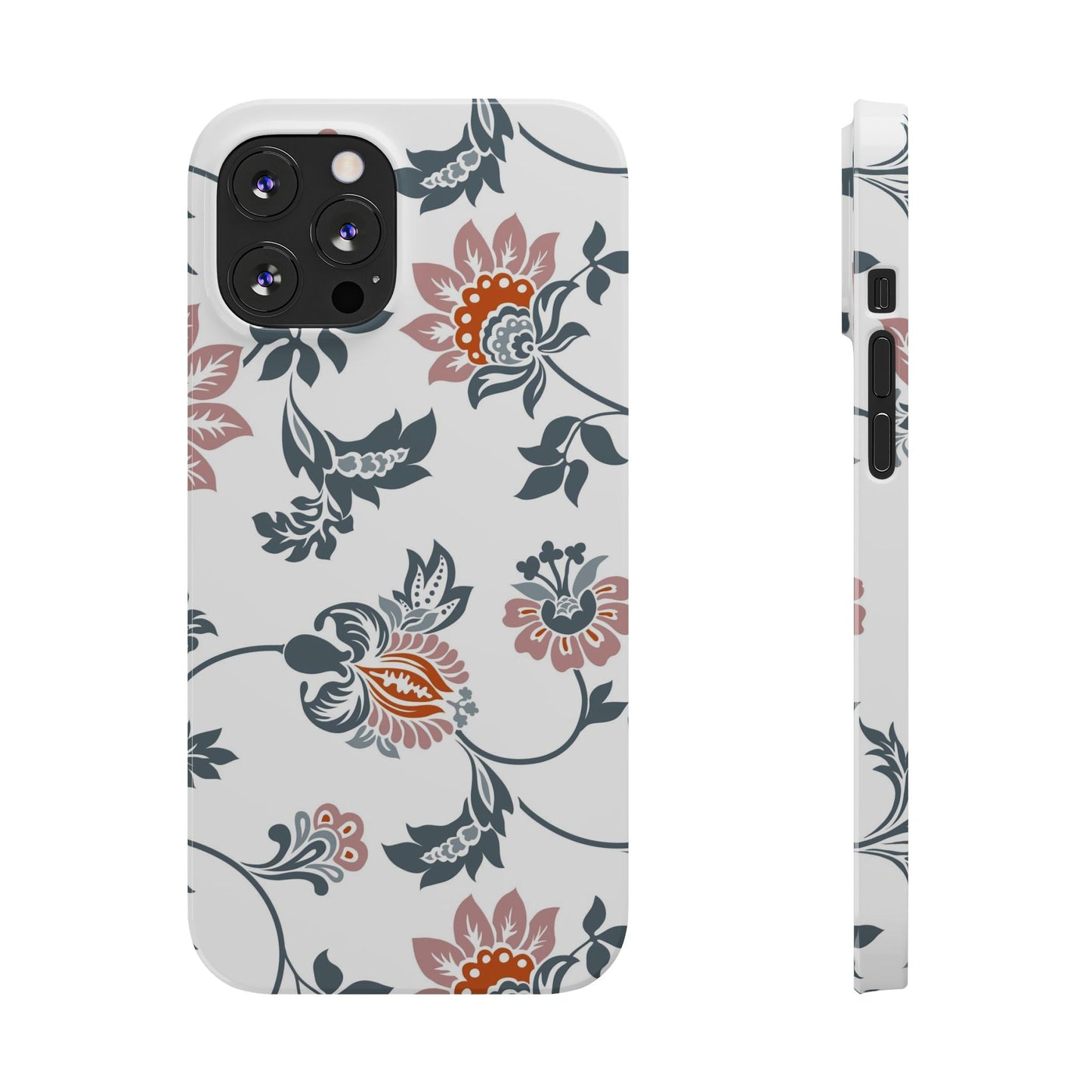 Pink and Green Flower Pattern, Floral Slim Phone Cases, Case-Mate IPHONE16 and all sizes