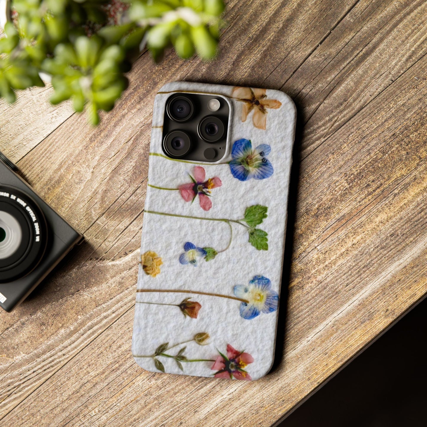 Dried Wild Pink and Purple Flower Image on Paper, Floral Slim Phone Cases, Case-Mate IPHONE16 and all sizes