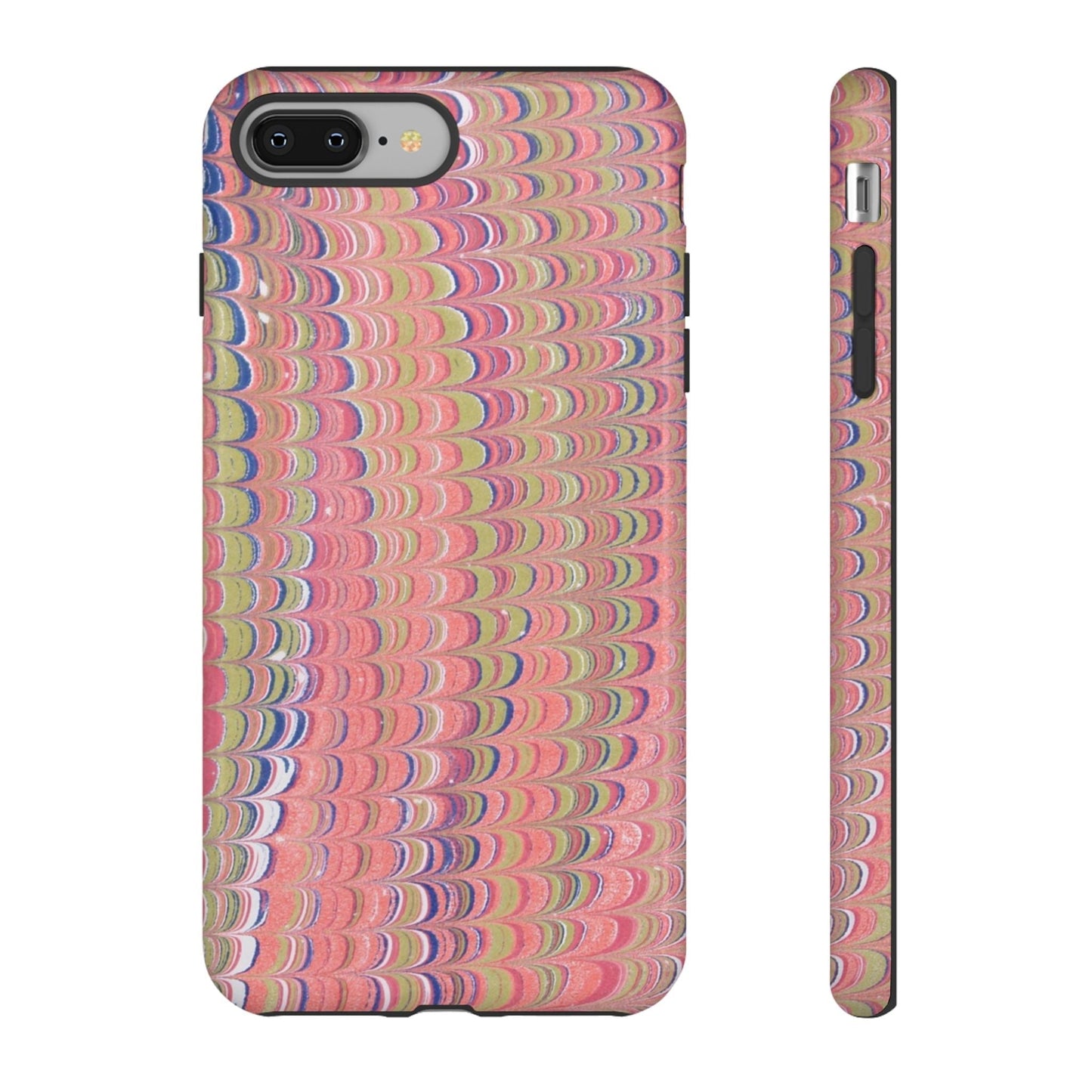 Pink Pastels Feather Marbled Vintage Design iPhone 16 + Samsung + Apple + Google - 2 finishes