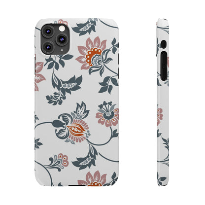 Pink and Green Flower Pattern, Floral Slim Phone Cases, Case-Mate IPHONE16 and all sizes