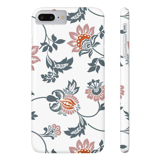 Pink and Green Flower Pattern, Floral Slim Phone Cases, Case-Mate IPHONE16 and all sizes