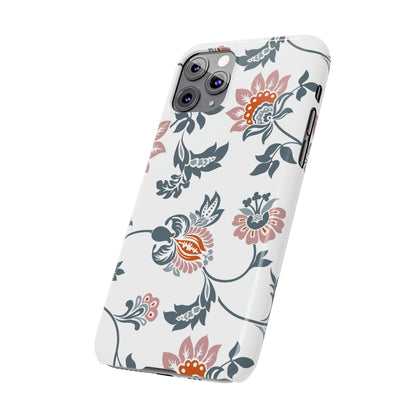 Pink and Green Flower Pattern, Floral Slim Phone Cases, Case-Mate IPHONE16 and all sizes