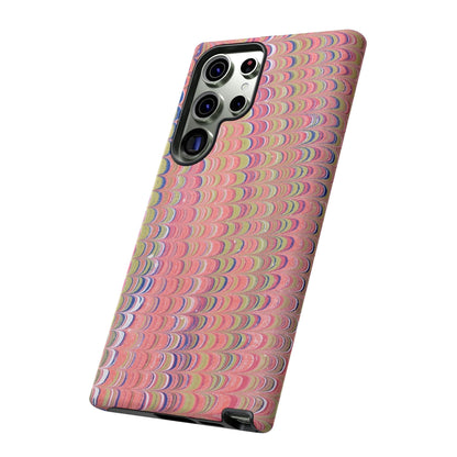 Pink Pastels Feather Marbled Vintage Design iPhone 16 + Samsung + Apple + Google - 2 finishes