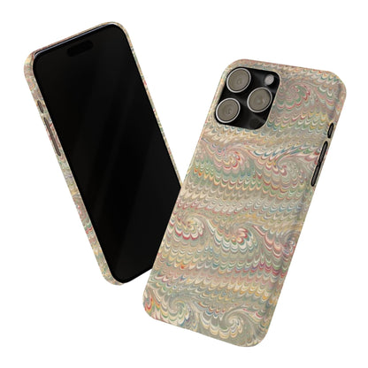 Soft Green and Multi-Colored Marbled Design, Italy Feather Phone Case, Multi-Color, Slim Phone Cases, Case-Mate IPHONE16 and all sizes