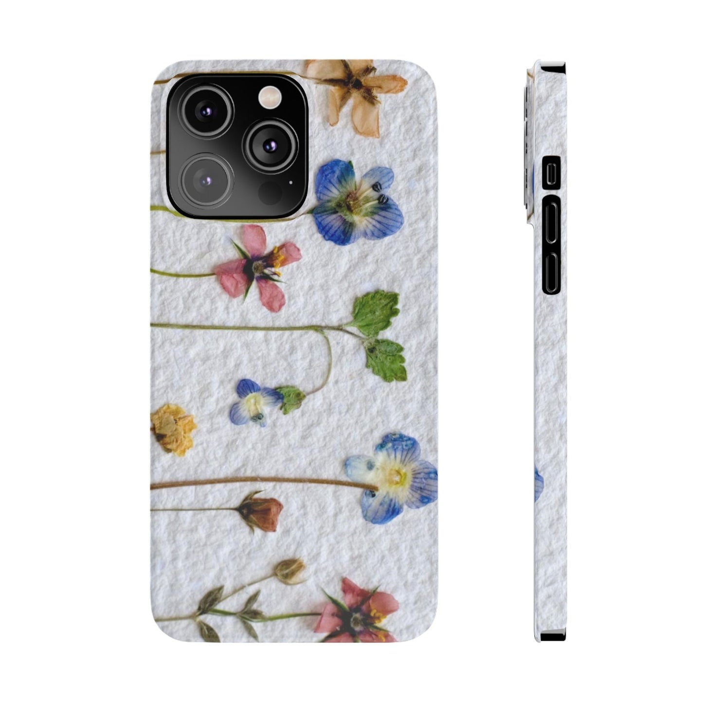 Dried Wild Pink and Purple Flower Image on Paper, Floral Slim Phone Cases, Case-Mate IPHONE16 and all sizes