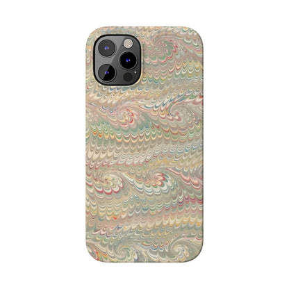 Soft Green and Multi-Colored Marbled Design, Italy Feather Phone Case, Multi-Color, Slim Phone Cases, Case-Mate IPHONE16 and all sizes
