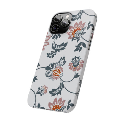 Pink and Green Flower Pattern, Floral Slim Phone Cases, Case-Mate IPHONE16 and all sizes
