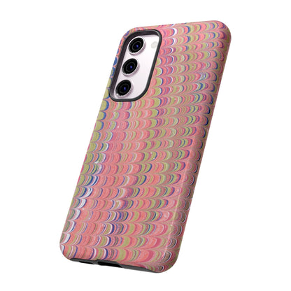 Pink Pastels Feather Marbled Vintage Design iPhone 16 + Samsung + Apple + Google - 2 finishes