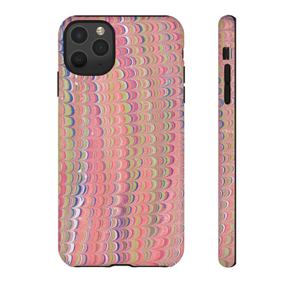 Pink Pastels Feather Marbled Vintage Design iPhone 16 + Samsung + Apple + Google - 2 finishes