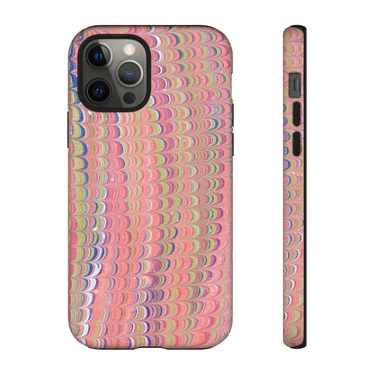 Pink Pastels Feather Marbled Vintage Design iPhone 16 + Samsung + Apple + Google - 2 finishes