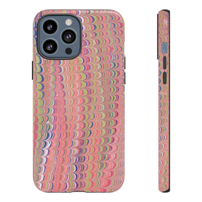 Pink Pastels Feather Marbled Vintage Design iPhone 16 + Samsung + Apple + Google - 2 finishes