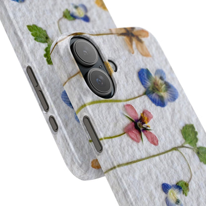 Dried Wild Pink and Purple Flower Image on Paper, Floral Slim Phone Cases, Case-Mate IPHONE16 and all sizes