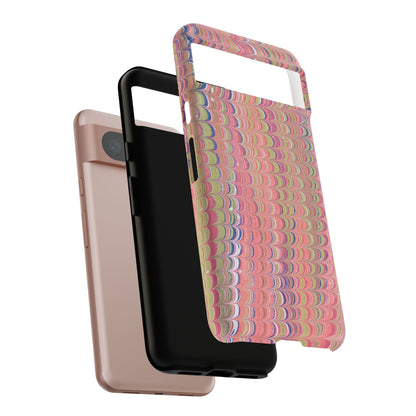 Pink Pastels Feather Marbled Vintage Design iPhone 16 + Samsung + Apple + Google - 2 finishes